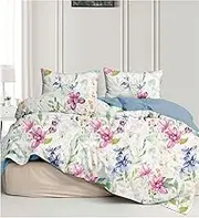 Blooming Quilt Doona Duvet Cover Set Single Double Queen King Size Available to Choose Double, 2 Pillow Cases