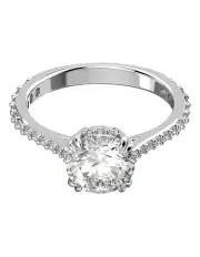 [Swarovski] Stilla Cocktail Ring Round Cut Pave Rhodium Plated in White
