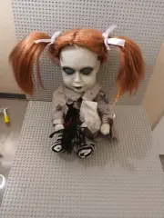 Home Depot Accents 12" Halloween Animated LED Horror Child With Doll New