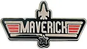 [Pinstant] Maverick Top Navy Pilot Fighter Plane Air Force Airplane Wings Star Tomcat Call Sign 1.3" Enamel Pin Badge, 1.3 Inches, Enamel, enamel