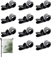 Garden Flag Clips - Flag Pole Clips - Adjustable Anti-Wind Clamps, Fixed Buckle for Indoor Outdoor Yard Storage