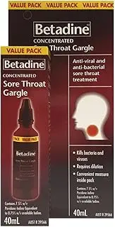 [Betadine] Sore Throat Gargle Concentrated - Kills Bacteria That May Cause A Sore Throat, 40ML