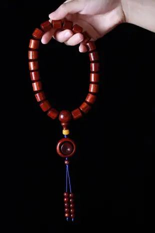 小葉紫檀木桶珠手持手串手鏈紅木男女士佛珠念珠佛珠車掛裝飾掛件