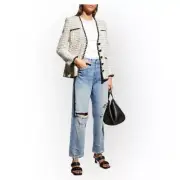 Veronica Beard Blake Straight jeans with Destory, size 25, NWT