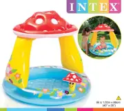INTEX INFLATABLE MUSHROOM BABY POOL Outdoor Water Play w/ Built-in Sunshade