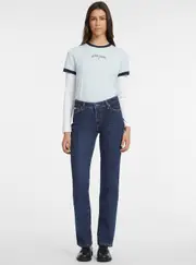 GUESS Women's Jeans G08 Straight Leg Jeans in Blue Size: 30, Spandex
