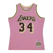 Mitchell & Ness LA Lakers Shaq O’Neal ‘Brown Sugar Bacon’ Jersey (Pink) LARGE