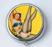 Pin up pinup Sailor Pillbox PILL CASE BOX holder retro rockabilly