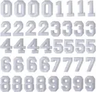 40 Pieces White Iron on Numbers Patches, Numbers 0-9 Applique for Clothes, Dress