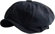 [Tadill] Classic Men's Newsboy Cap for Stylish Outdoor Adventures, Black 4XL