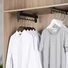 Adjustable Hanger Rail Pull-Out Closet Rod Clothes Storage