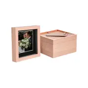 Nicola Spring 6" x 6" Light Wood 3D Box Photo Frames - 4" x 4" Mount - Pack of 5