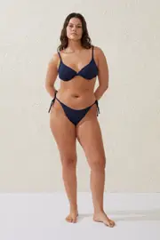 [Body] Body - Fixed Tie Side Brazilian Bikini Bottom - Midnight M MIDNIGHT
