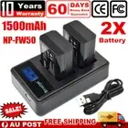 2 Pack NP-FW50 Battery & USB Dual Charger for Sony Alpha A5000 A6000 A6300 A6500