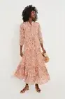 NWT Banjanan Bazaar Organic Cotton Maxi Dress Floral Boho Peasant Fairy