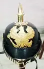 German Prussian Officer Leather Pickelhaube Helmet Imperial Replica Spiked Gift