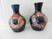 Moorcroft vases minature 2 x a pair vases, pottery by Walter Moorcroft