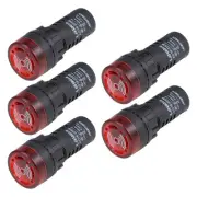 AC/DC 48V Indicator Light with Buzzer Red Flashing Alarm 22mm Panel LED 5pcs