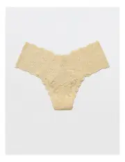 [Aerie] Show Off Rosey Lace Thong Underwear in Yellow