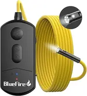 BlueFire Dual Lens Industrial Endoscope, 1080P HD Industrial Borescope Inspection Camera with 7 LED Lights, Waterproof Snake Camera for Smartphone/Tablet(3.5M)