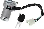 LUMIXE Ignition Switch Lock Cylinder Assembly Kit Compatible, for Peugeot, J5 1981-1994, Durable Metal Silver Tone Ignition Lock Cylinder Key Switch Starter Replacement Ignition Lock Set