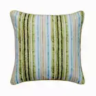 Decorative Cushion Cover Green 16"x16", Square Silk Fabric - Stripe Up My LIfe