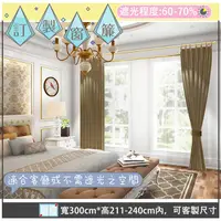 在飛比找PChome24h購物優惠-【宜欣居傢飾】亞麻_棕-W300cm*H211-240cm以