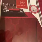 Lenox Avenue Red Tablecloth 60 x 102” & 8 napkins Christmas Holiday SET