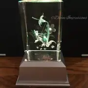 Fairy on Swing 3D Laser Crystal Block with LED Colour Change Base Night Light