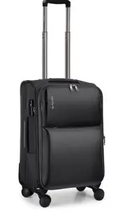 Hanke Expandable Soft-side Carry On Luggage 20” Black TSA Lock Swiveling Wheels.