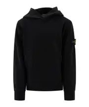 Stone Island Junior Compass Patch Fleece Hoodie 8Y,12,6Y,4Y,3Y,14Y,2Y,12Y,10Y Black