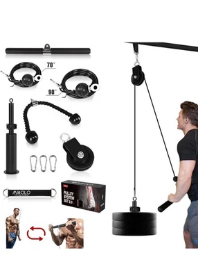 LAT and Lift Pulley System Dual Cable Machine Loading Pin Tricep Rope