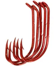40ct Lazer Sharp L181RGH-4 Baitholder Down Eye Offset Hooks Red, Size 4 Fishing
