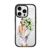 iPhone 16 Pro Impact Case MagSafe Compatible Lady with tulips