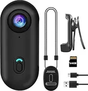 bayehngs 64GB Mini Thumb Action Camera, Wearable Small Body Camera, Portable Vlogging Camera, Hands-Free POV Camcorder Helmet Camera for Cycling, Motorcycle