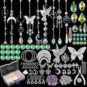 Geelin 400 pcs DIY Suncatchers Sun Catchers Making Supplies Craft for Adults Hanging Prism Sun Catcher with Crystal for Decorating Indoor Window Home Wedding Outdoor Garden