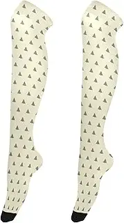 [Caihoyu] Thigh High Socks for Women Stretchable Long Boot Stockings Over Knee High Sock for Stage Performances Christmas Tree Light Green, Christmas Tree Light Green
