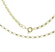 Boys 9ct Gold 2mm Lightweight Faceted Belcher Chain Necklace