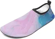 [BTCOWZRV] Water Shoes for Women Men Colorful Marble Pastel Blue Purple Water Sports Shoes Slip-on Breathable Lightweight Athletic Aqua Sock