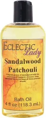 Sandalwood Patchouli Bath Oil - Scented Body Oil - Relaxing & Moisturizing