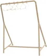 1/12 Scale Miniature Clothing Rack with Hangers for Dollhouse Decor, Brown