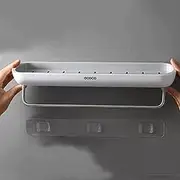 Bathroom Shelves Organizer Wall Mount Home Towel Shelf Shampoo Rack with Towel Bar Storage Rack Bathroom Accessories Adhesive Tape Only - Two Pairs