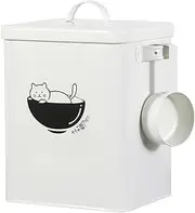 1Set Pet Food Storage Container Sealed Moisture Dog Cat Food Bucket with Spoon Convenient Kitchen Box for Fresh Pet Food Treats for Home Travel