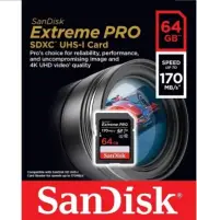 [Older Version] SanDisk 64GB Extreme PRO SDXC UHS-I Card - C10, U3, V30, 4K UHD