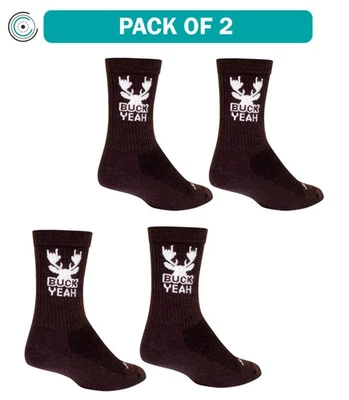 Pack of 2 SockGuy Buck Yeah Wool Socks - 6", Large/X-Large