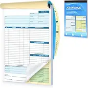 Large Job Work Order Forms, Job Invoice Forms/Receipt Book with Carbonless Copies for Small Business, 2 Part Carbonless Invoice Book, 8.5 x 11.4 inch, 50 Receipts - with Page Divider, Easy to Use