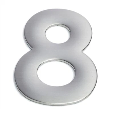 Sandleford 75mm Stainless Steel Self Adhesive Numeral 8