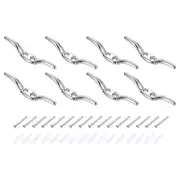 8Pcs 65x10mm Blind Cord Cleats, Zinc Alloy Safety Rope Cord Cleat Holder, Silver