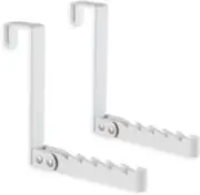 2 Pack Collapsible Clothes Drying Rack with Adjustable Over Door Hooks, White