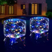 Solar Pool Lights, 2025 Colorful Floating Pool Lights, 2-In-1 Square Swimming Po